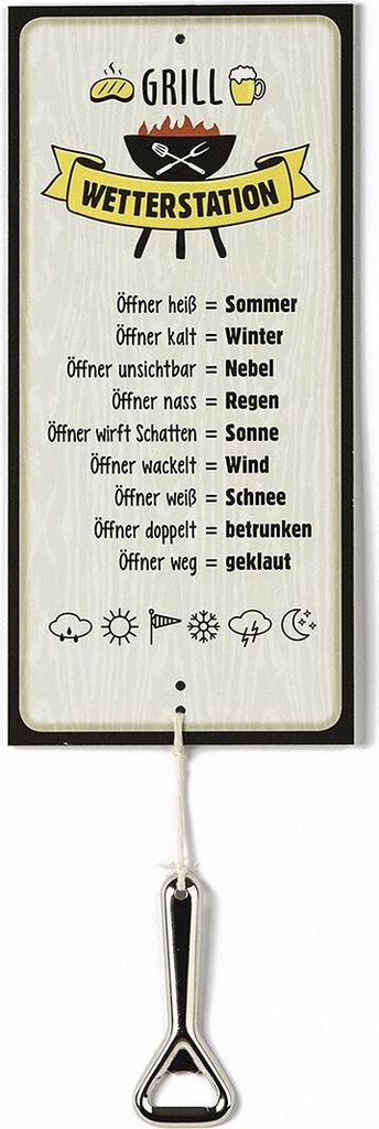 Gilde Alu Schild Wetterstation Grill Produktbild 