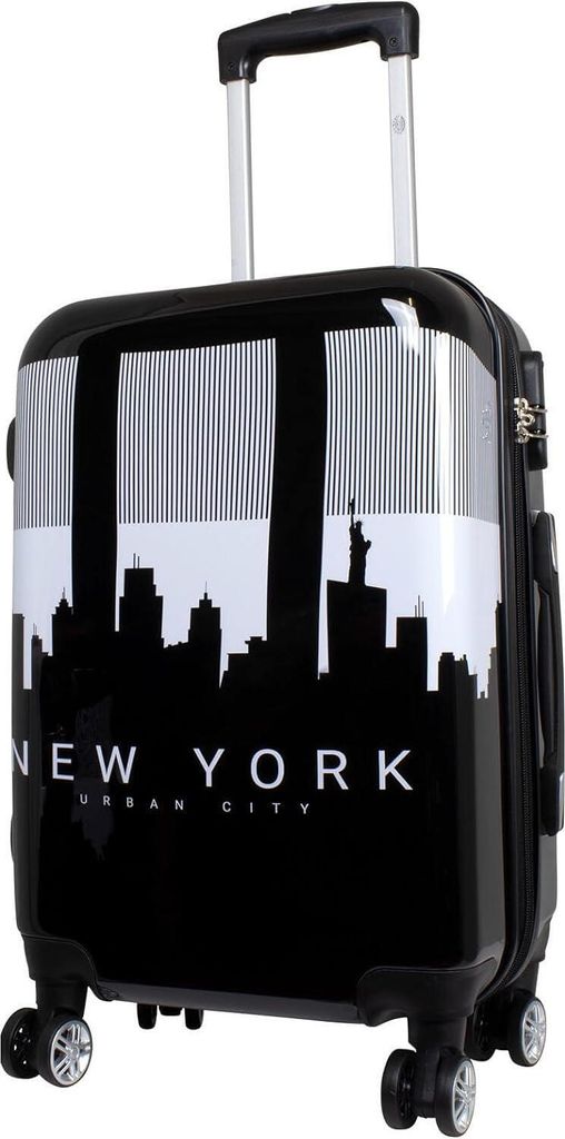 Hartschalen Reise Koffer Trolley Bordgepäck mit Motiv NY Skyline - Gr. M