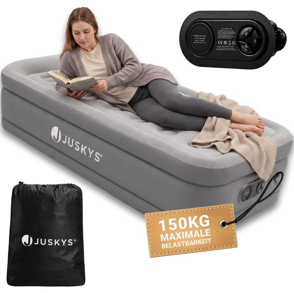 Juskys Luftmatratze Sapri M in Grau / Anthrazit - 1 Produktbild 