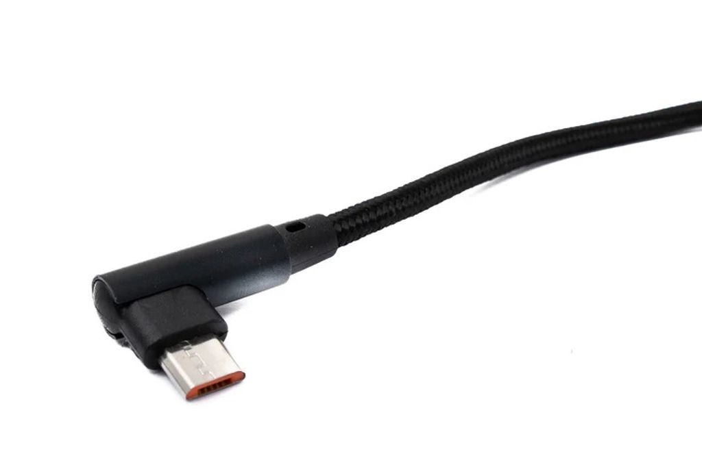 SYSTEM-S USB 2.0 Micro B Kabel 25 cm Stecker zu 2.0 A Stecker Winkel geflochten 480 Mbit/s Adapter