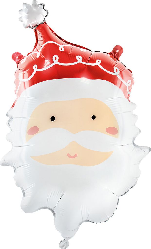 Folienballon Weihnachtsmann 37x60cm Rot / Weiß