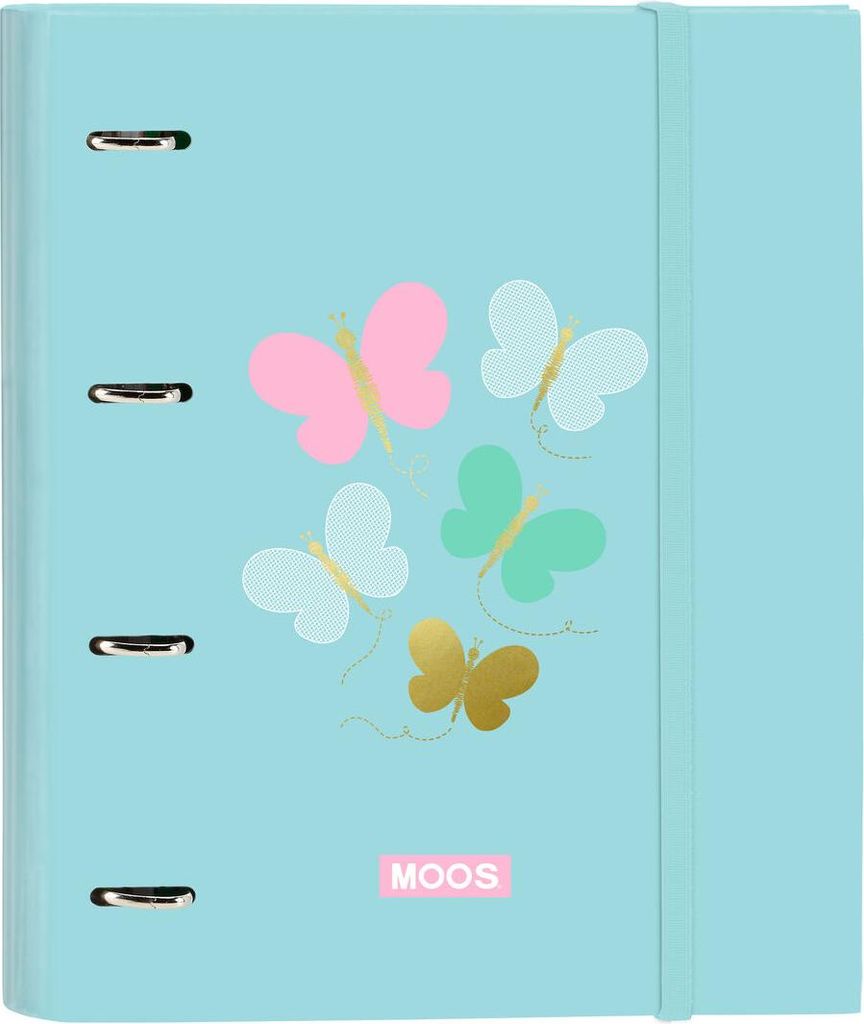 Ringbuch Moos Butterflies Blau 27 x 32 x 3.5 cm