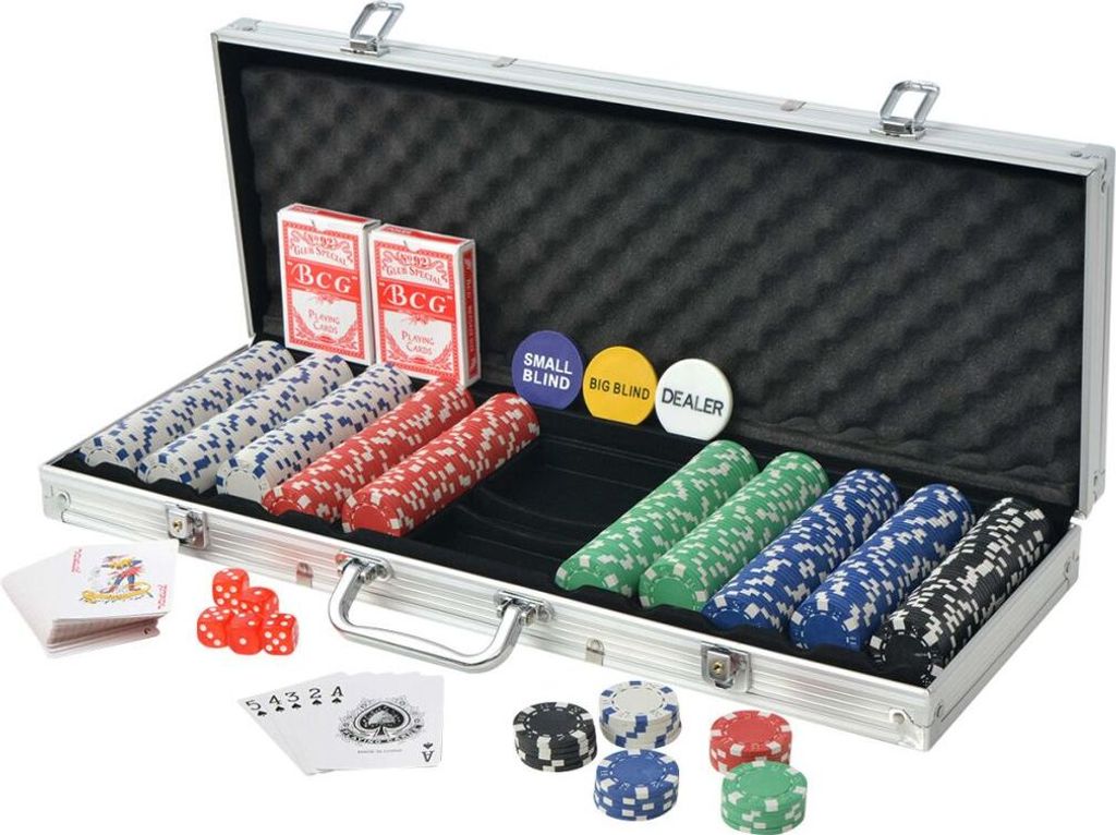 vidaXL Set de poker avec 500 jetons Aluminium Image du produit 