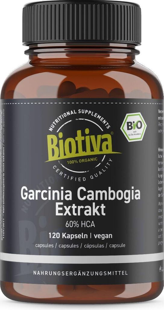 Biotiva Garcinia Cambogia Extrakt (120 Kapseln) aus biologischem Anbau