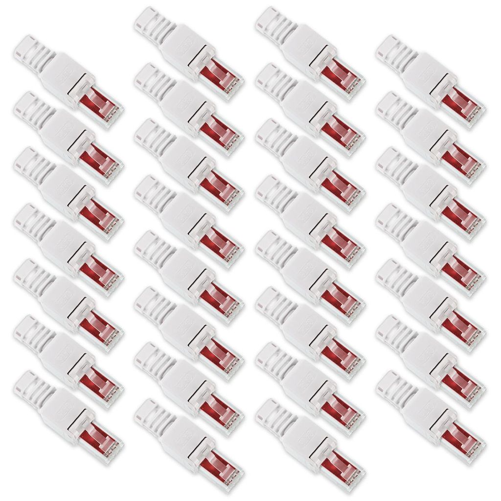 30x Netzwerk Stecker RJ45 Cat6 Cat7 Cat5 LAN Kabel werkzeuglos Netzwerkstecker
