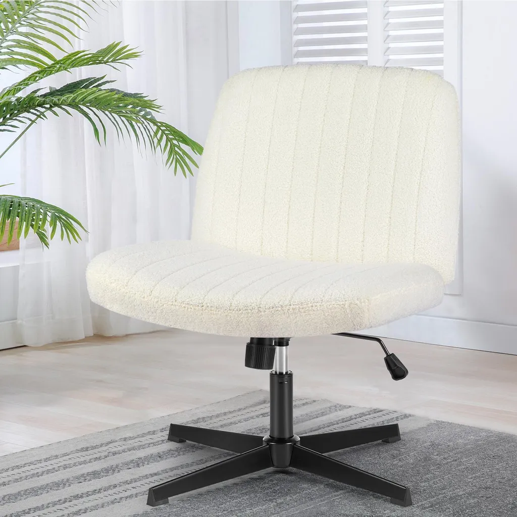 Chaise de bureau sans accoudoirs en velours Teddy et tissu maillé gris