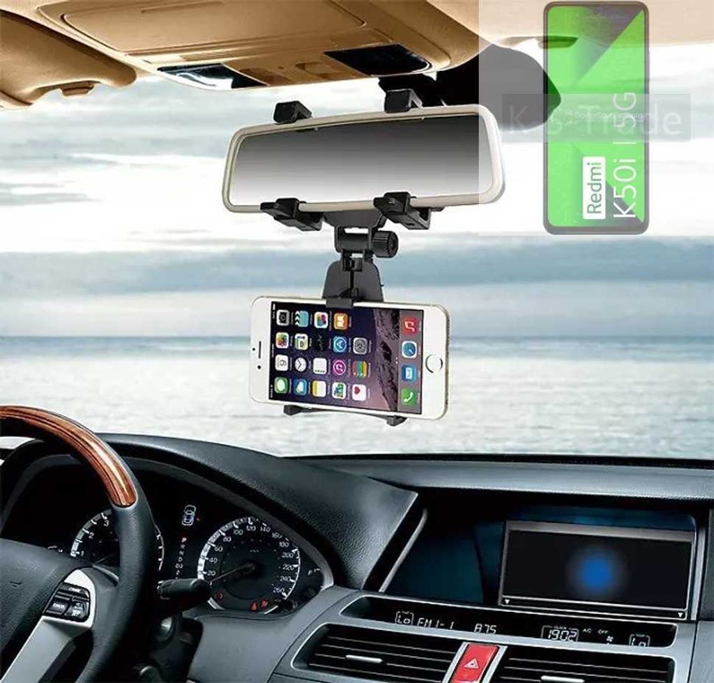K-S-Trade Smartphone Halterung kompatibel mit Xiaomi Redmi K50i 5G Rückspiegel Halterung schwarz Auto Halterung KFZ Halter