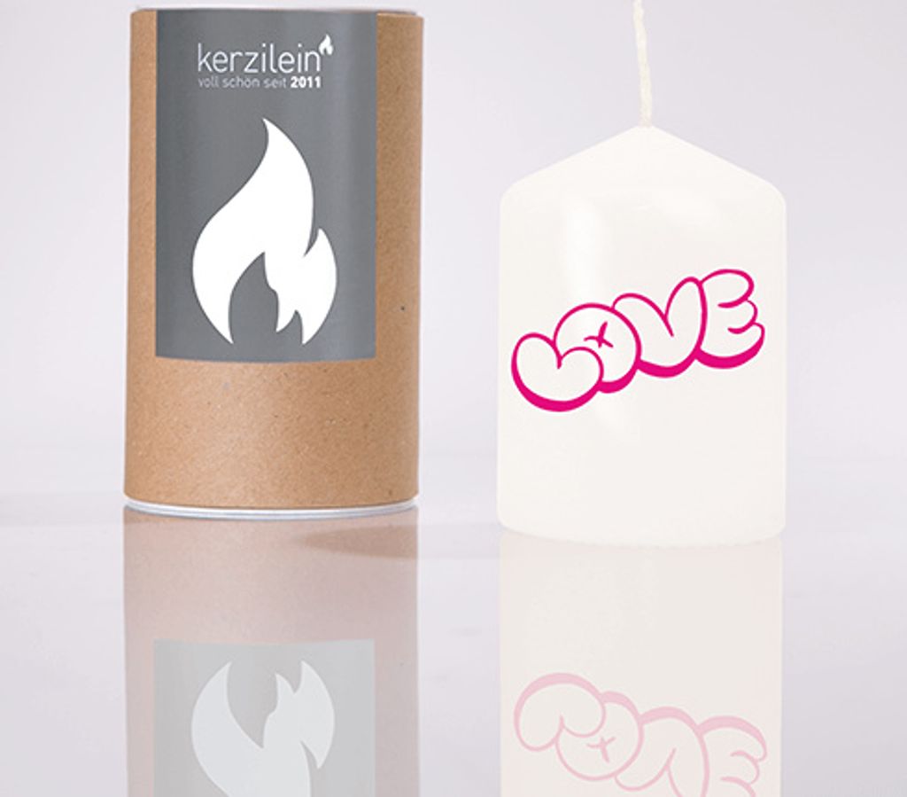 Flämmchen, weiß/neon pink "LOVE Graffiti"