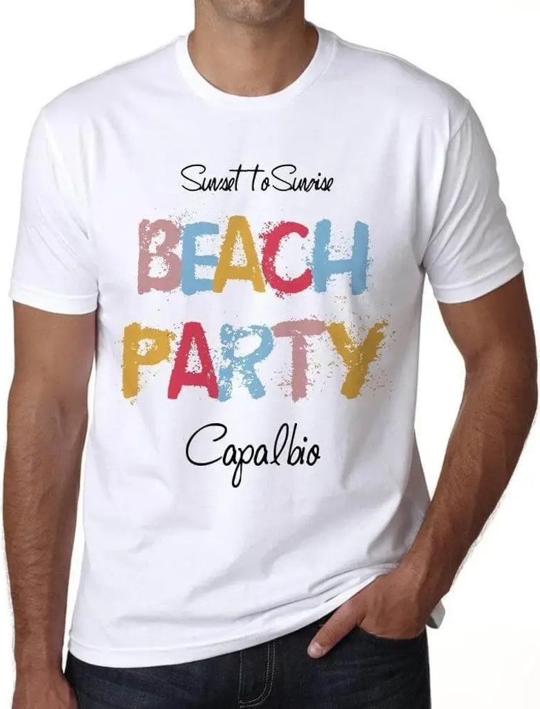 Herren Grafik T-Shirt Strandparty in Capalbio – Capalbio Beach Party – Öko-Verantwortlich Vintage Jahrgang Kurzarm Lustige Druck Geburtstag Ge...