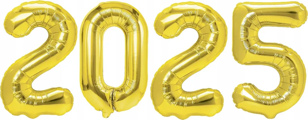 Palloncini Numero 2025 Oro 100cm - Kit Gigante Capodanno e Prom