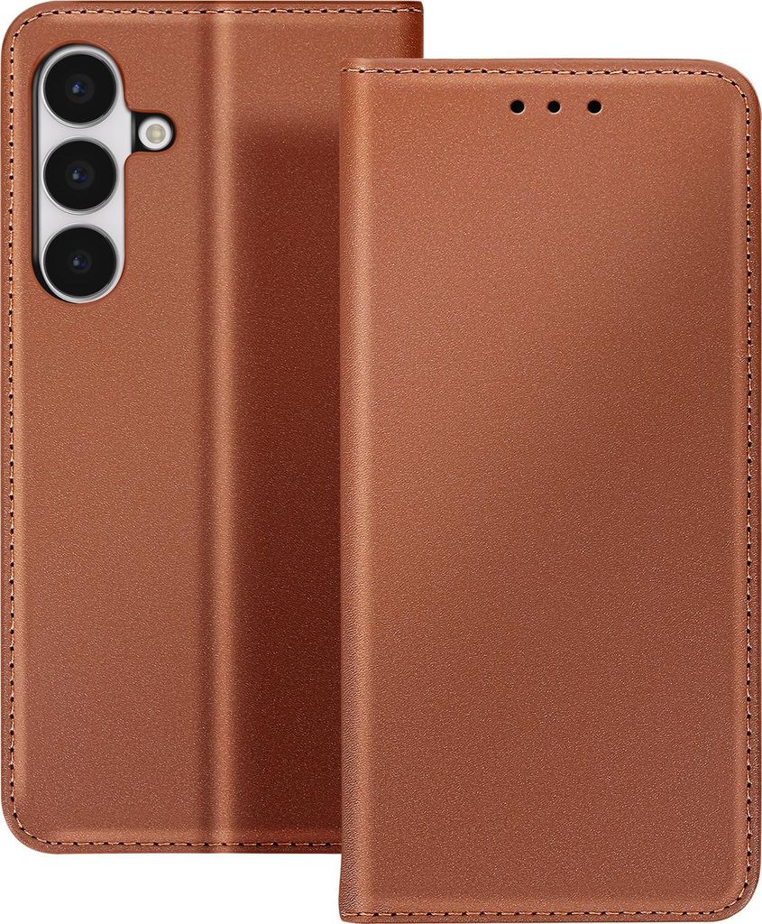 Avizar, Folio Etui Galaxy S25 FE Kartenfächer und Standfunktion, Braun
