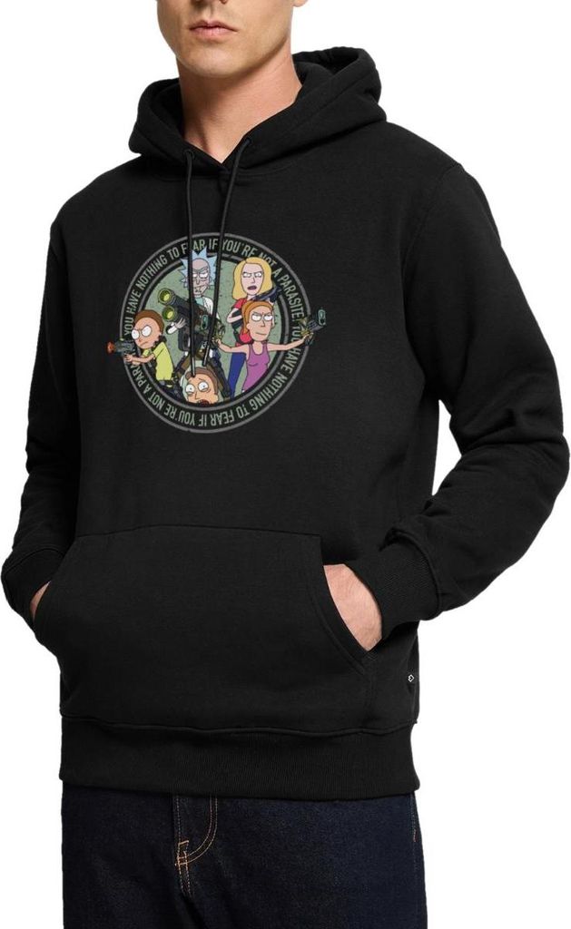 Spreadshirt Rick and Morty Freunde Und Andere Parasiten Herren Premium Hoodie, S, Schwarz