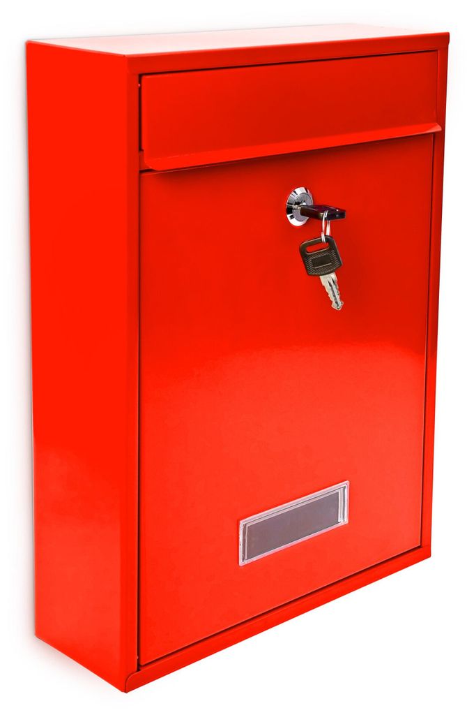 Design Briefkasten Metall Rot 26,5 x 35 x 8,5 cm Produktbild 