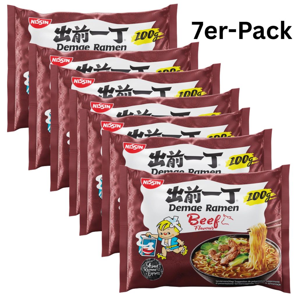 7er-Pack NISSIN Demae Ramen Instantnudeln Rind 100g Produktbild 