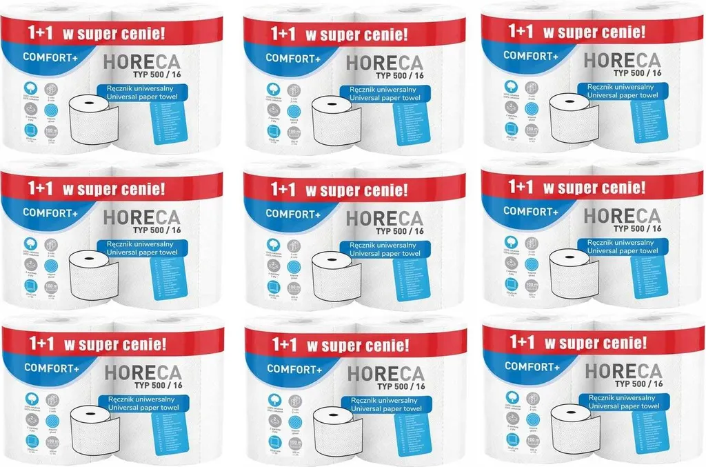 Asciugamani di Carta 100m HORECA COMFORT+ 2 Veli - Confezione 18 Rotoli