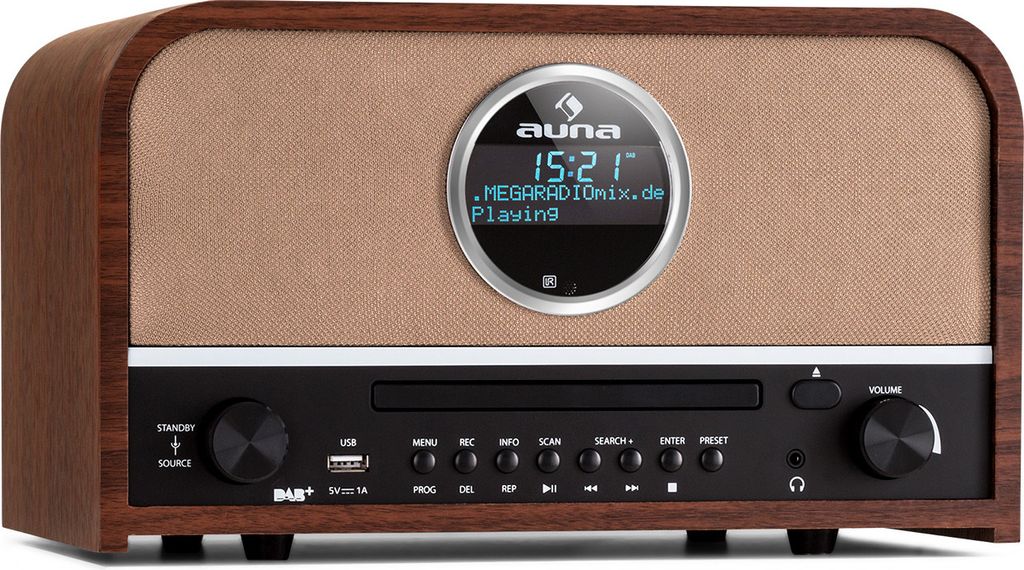 Auna Tragbarer DAB-Radio mit CD-Player, FM/DAB/DAB+ Radio mit Bluetooth + AUX, Stereoanlage mit LCD-Display, Fernbedienung, Digital Radio mit CD, M...