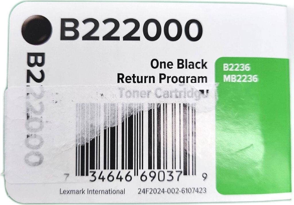 Cartuccia toner di ritorno originale Lexmark B222000 nero Immagine del prodotto 