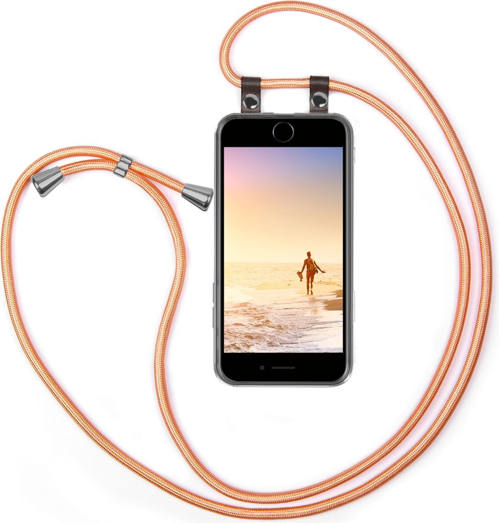 UMHÄNGEHÜLLE + KORDEL für iPhone 7 / iPhone 8, Farbe:Shiny Coral