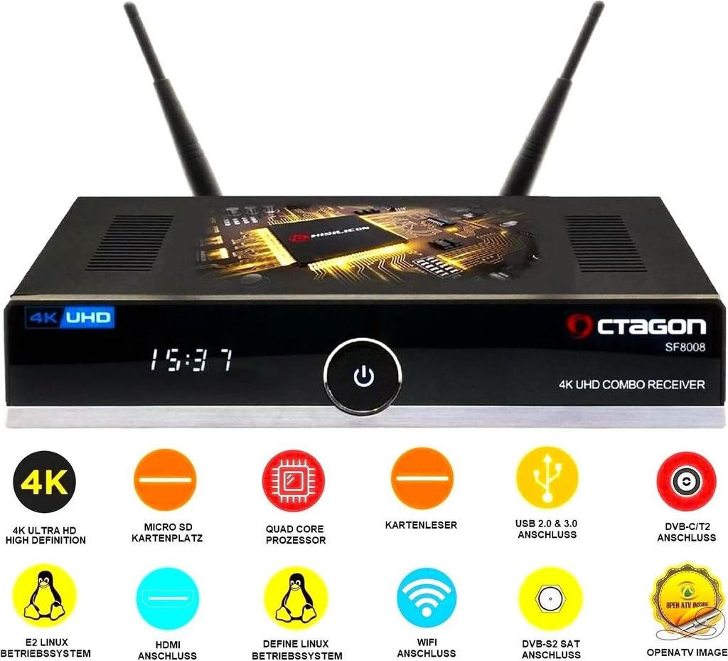 Octagon SF8008 4K HDR UHD H.265 E2 Linux Dual | Kaufland.cz