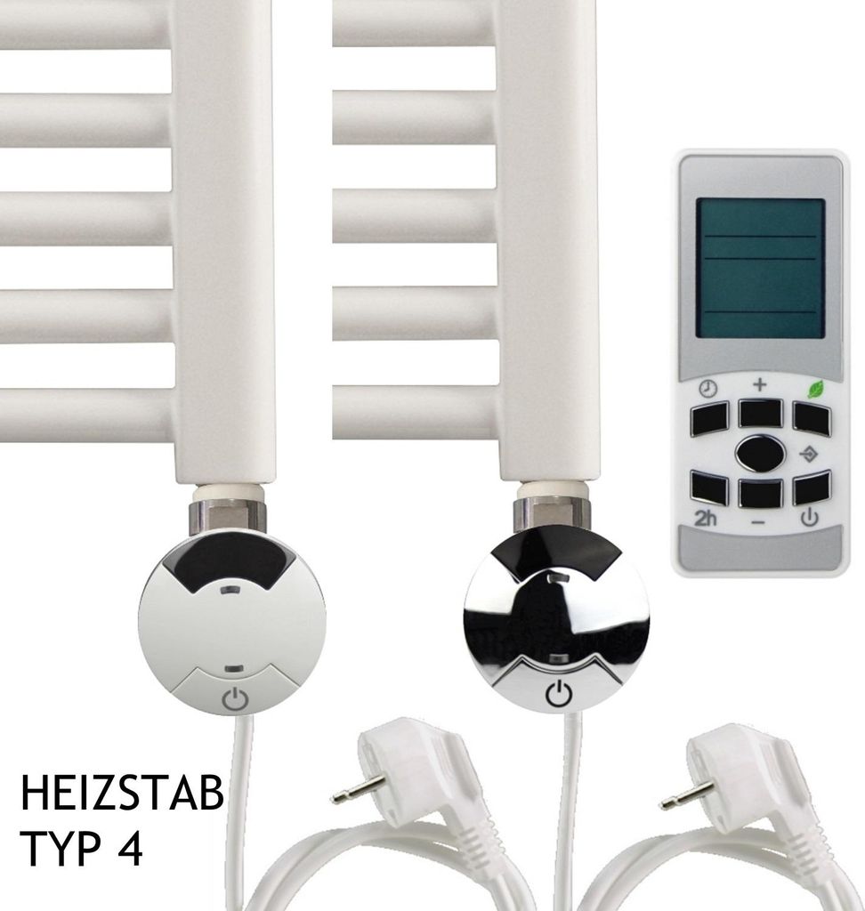 Ximax Badheizkörper Elektrobetrieb Alpha 1121x700 mm Weiß 600 Watt Heizstab Typ 4
