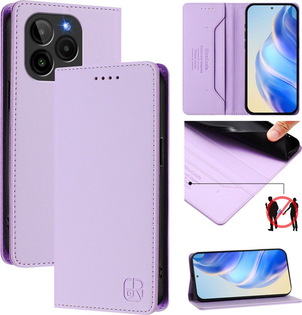 Lederhülle für BLU Bold K10/BLU G54 Hülle Flip Brieftasche Kartenfächern Ständer Schutzhülle Violett