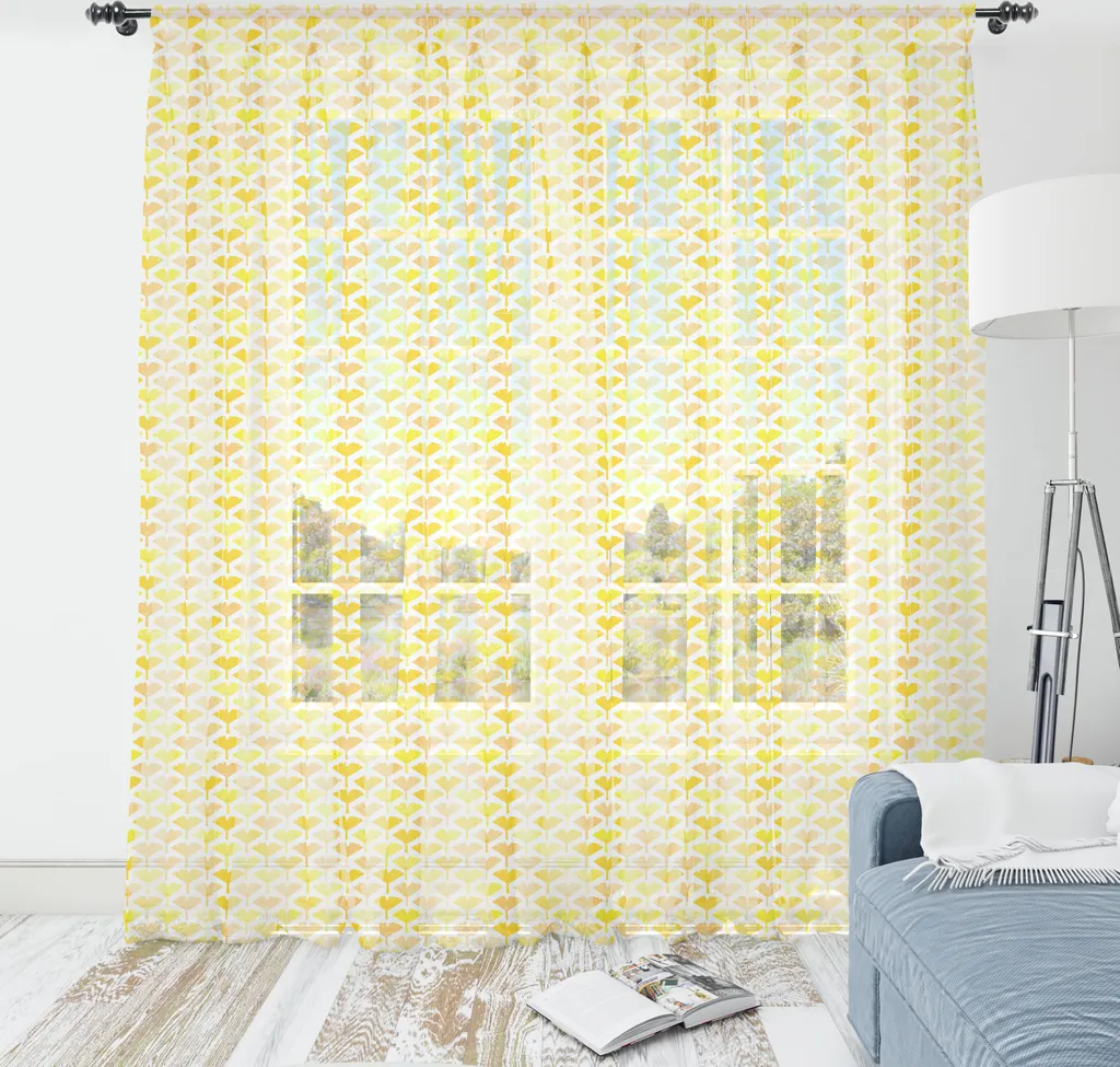 Arazzo Professionale ABAKUHAUS Ginkgo - Raso Poliestere 160x274 Giallo