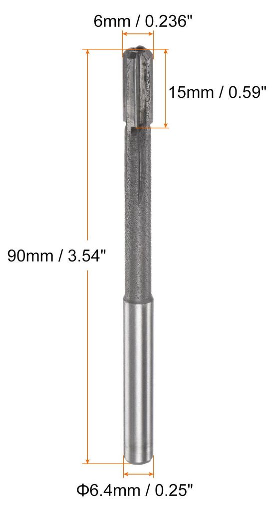 Hartmetall Reibahle 6 mm, 4 Schneidig, H8/H7 Genauigkeit, Sandstrahlbeschichtung Maschinenreibahle fš¹r Metall Holz Loch Reiben, Gerade Nut Hochg...