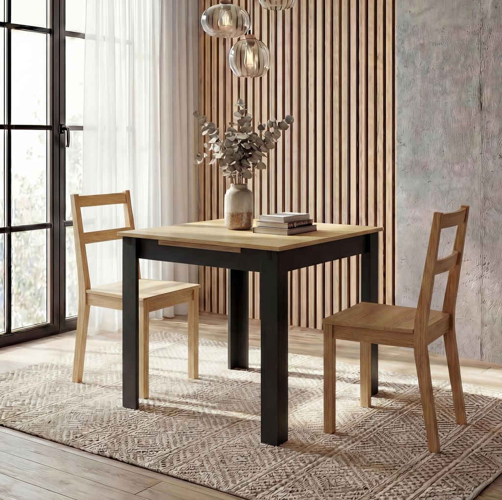 VCM VCM Esstisch ausziehbar, Holz Küchentisch 80-120 cm, kompakter Speisetisch für Küche & Essbereich, Tisch Pesoli