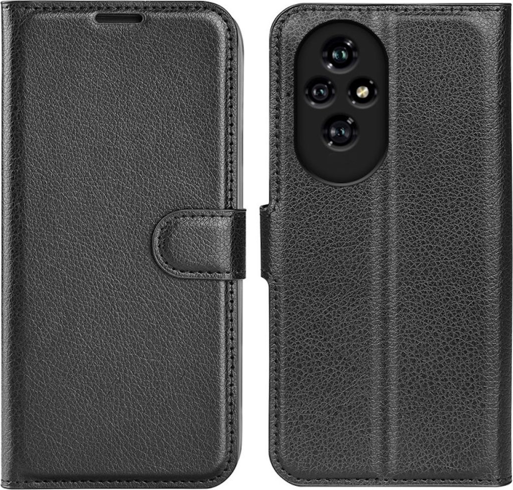 Für Honor 200 Smart Handy Tasche Schwarz Etuis Kunst-Leder Hülle Cover Case Book