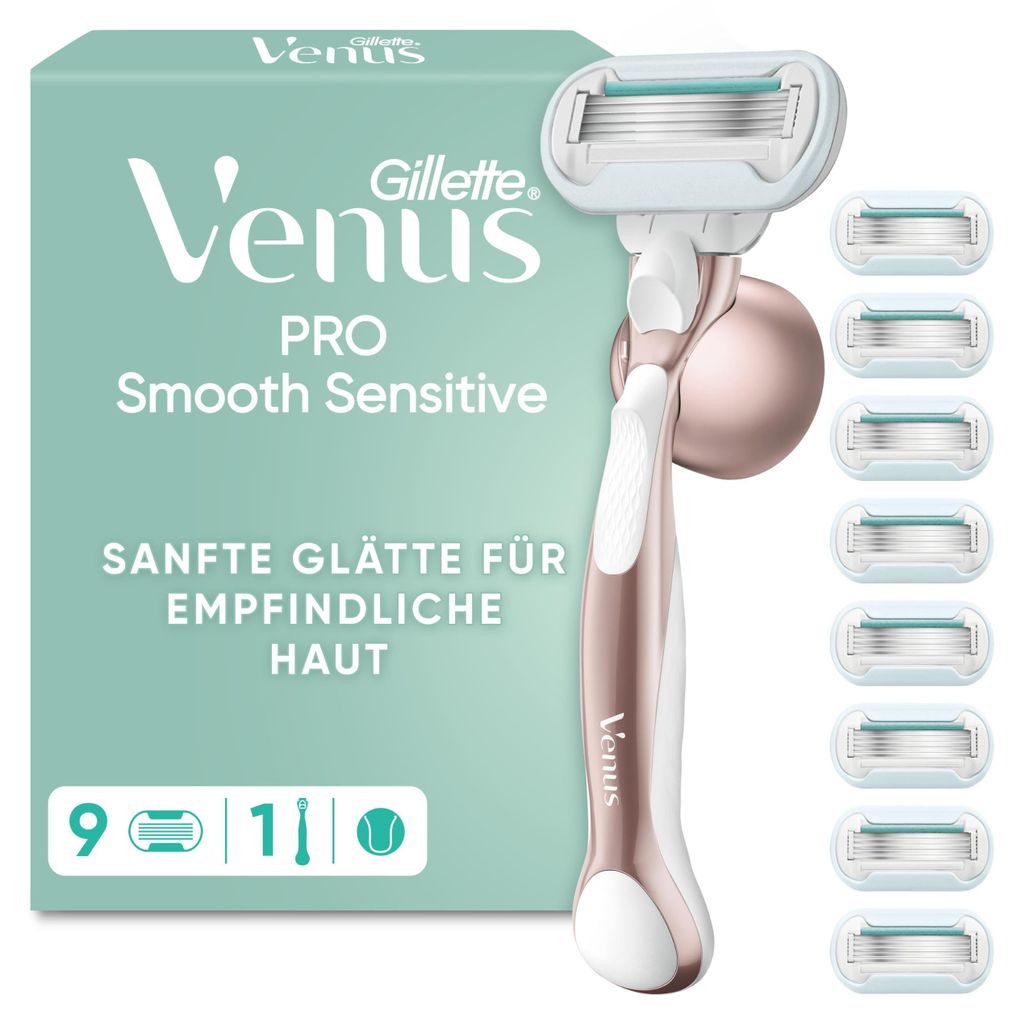 Gillette Venus Pro Smooth Sensitive Rasierer Damen, Metall, Produktbild 
