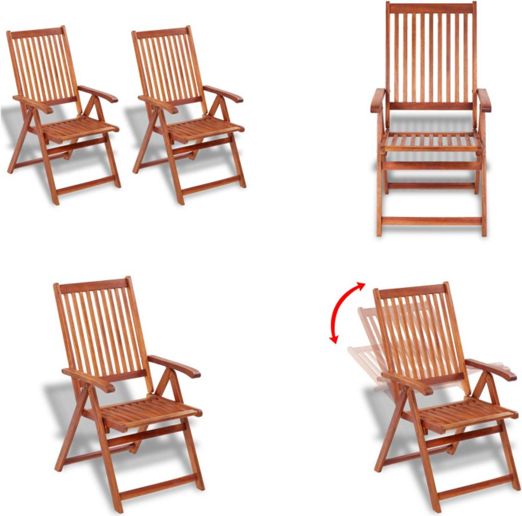 vidaXL Gartenstühle 2 Stk. Klappbar Akazie Massivholz Braun - Esszimmerstuhl - Esszimmerstühle - Essstuhl - Essstühle