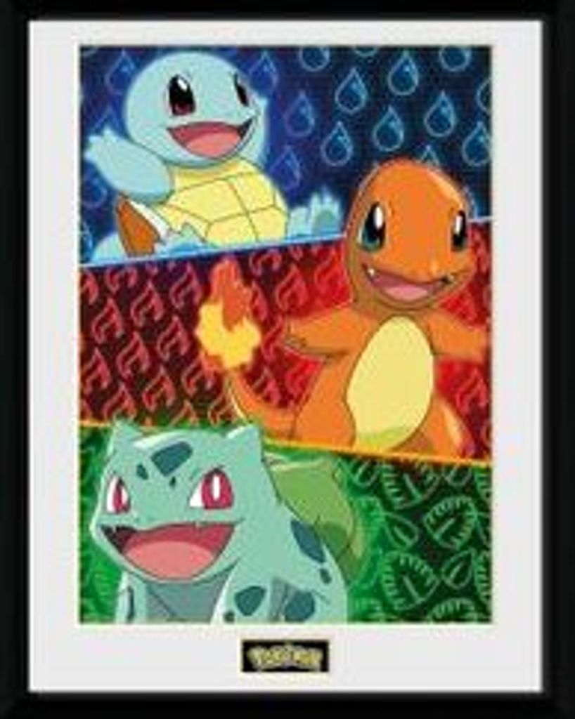 Pokémon - Starter - Gerahmter Kunstdruck Produktbild 