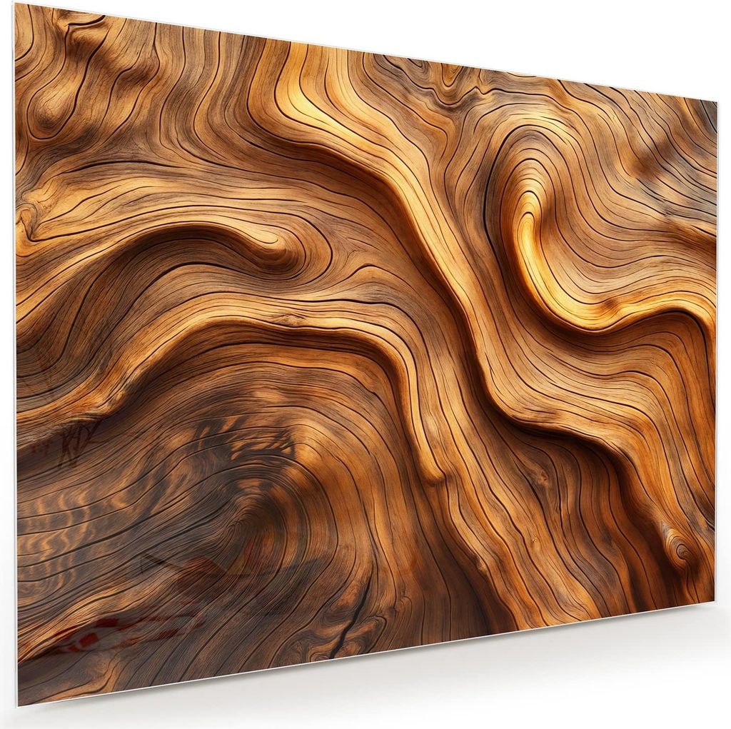 Glasbild 120x90cm in XXL für Wohnzimmer, Schlafzimmer Motiv Holzstruktur