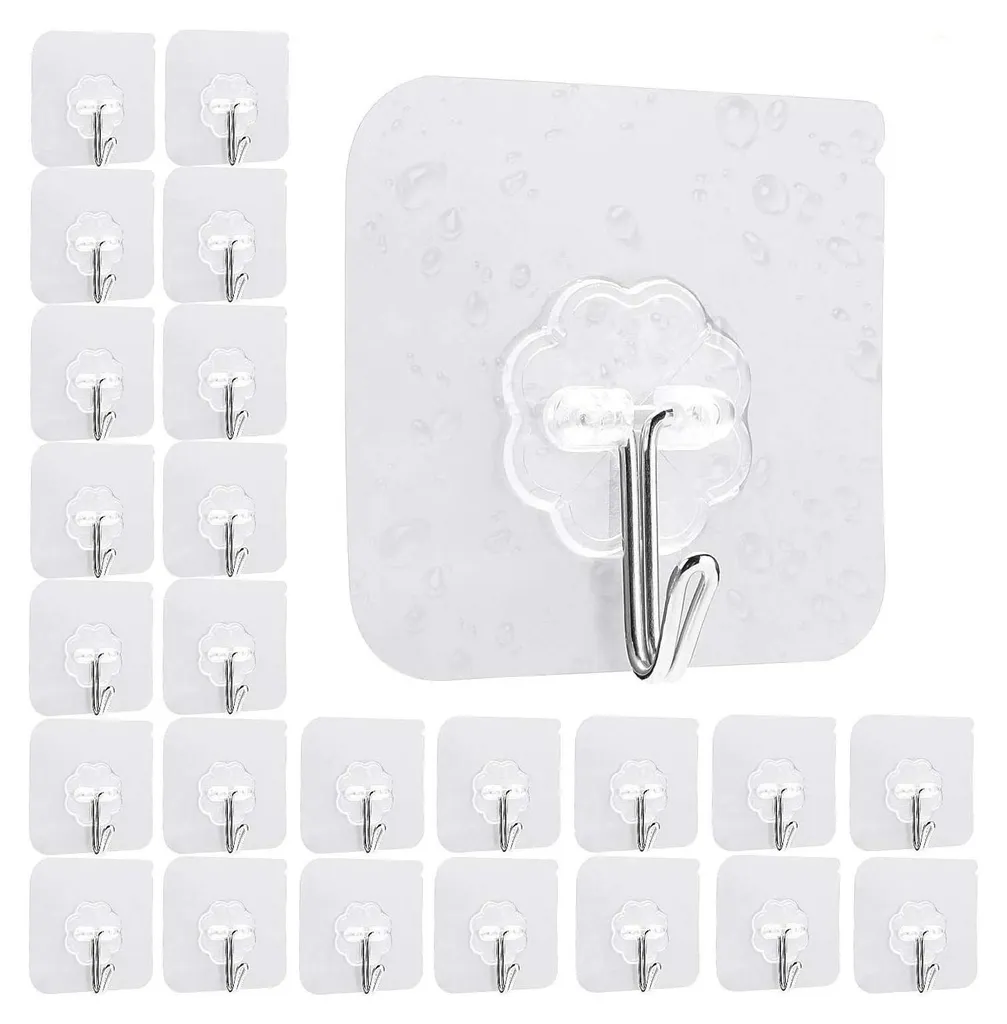 Crochets adhésifs puissants 10 kg sans perçage lot de 24 pour plafond