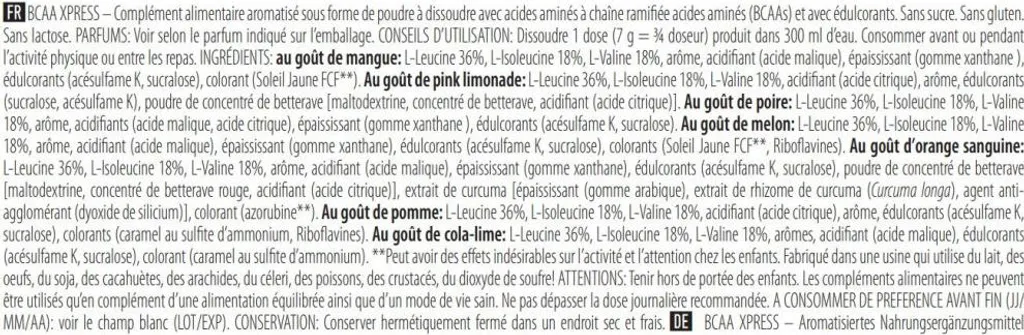 BCAA Xpress 700g Saveur Melon - Formule Haute Concentration en Poudre - 3