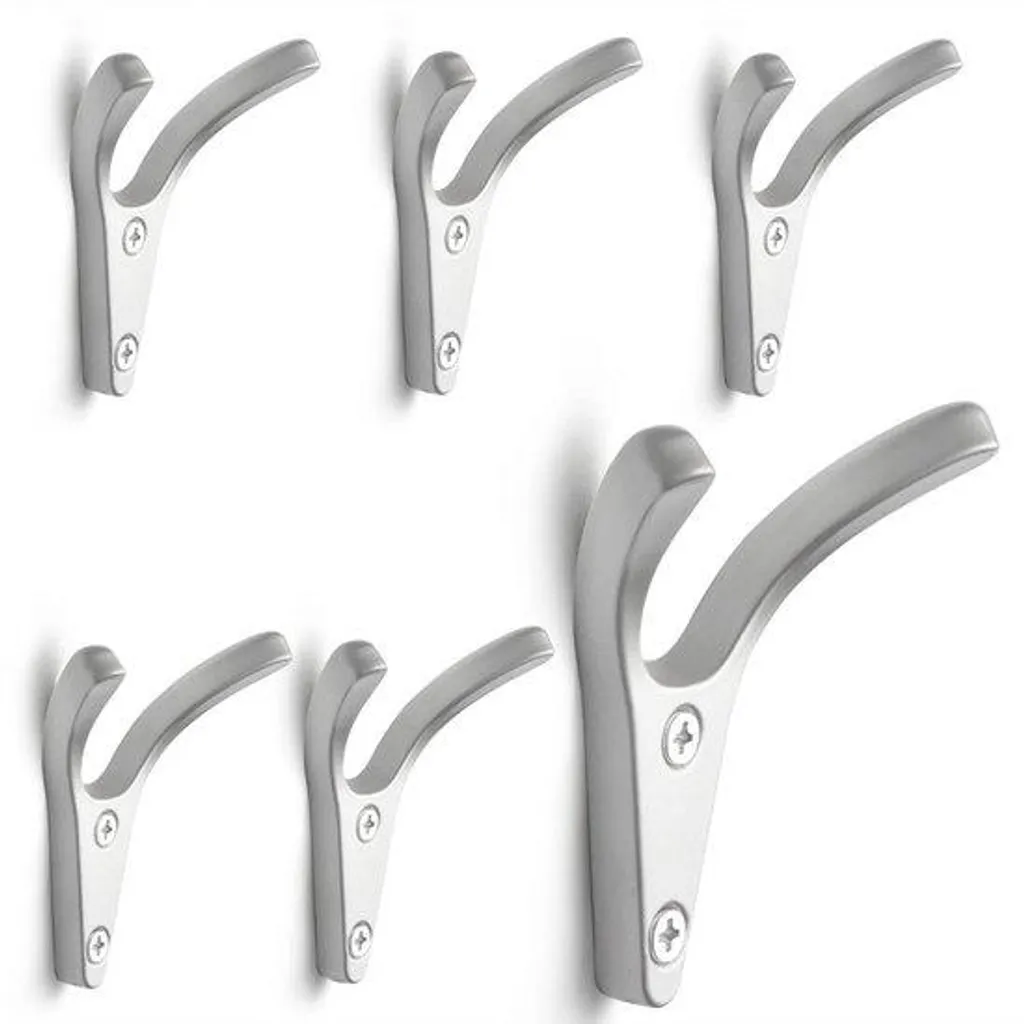 Patères murales multifonctionnelles en nickel, lot de 6 pour la maison