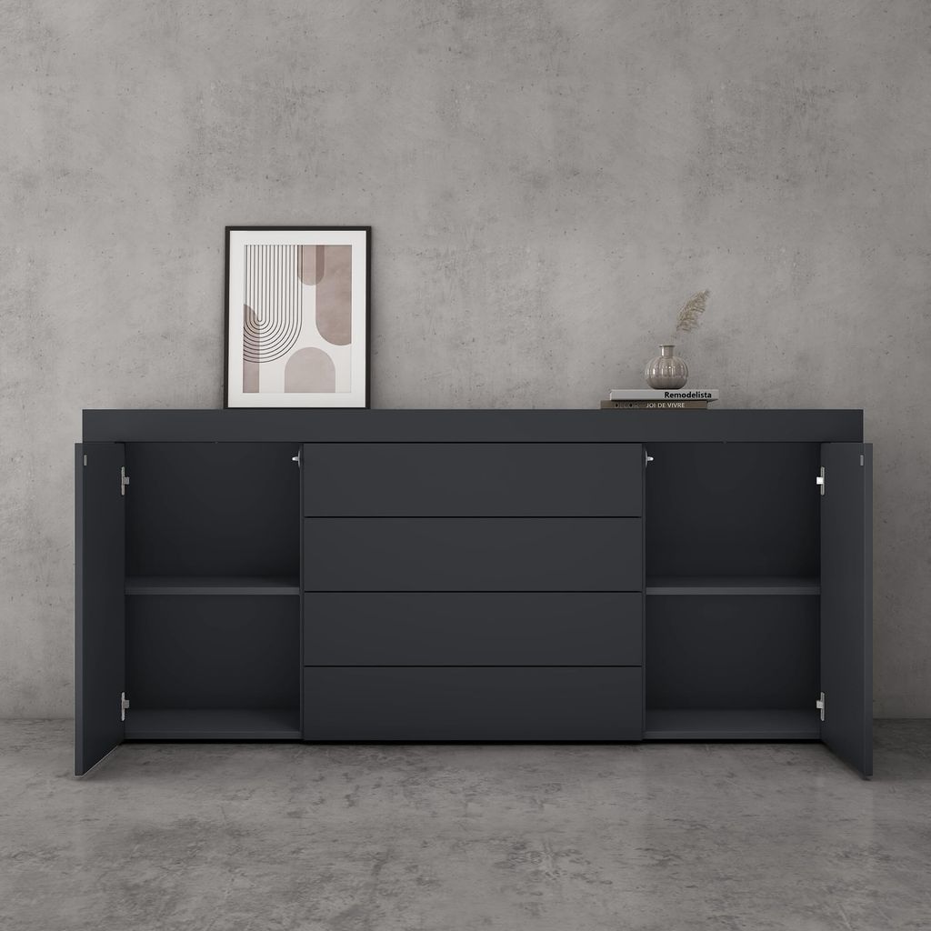 doporro Sideboard Kommode in Anthrazit matt 167x36 cm