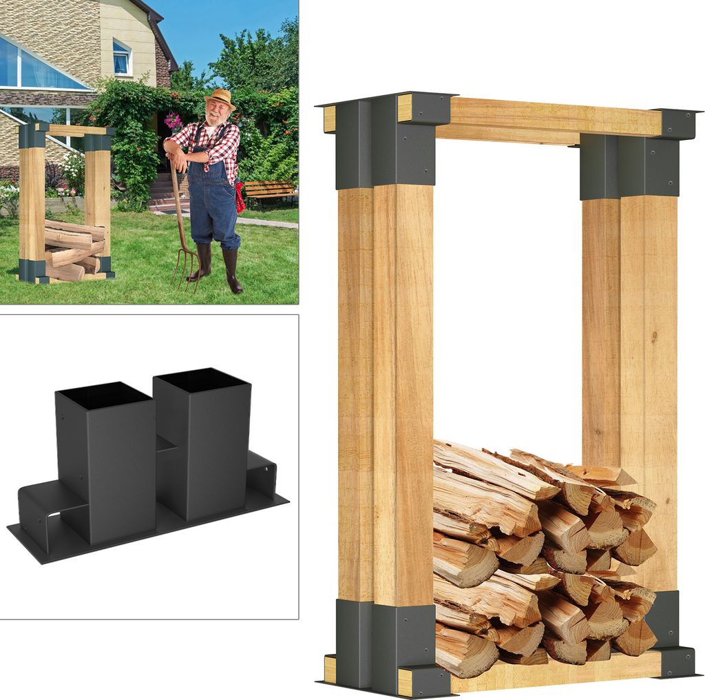 XMTECH 8 pièces galvanisées Aide à l'empilage du bois Image du produit 