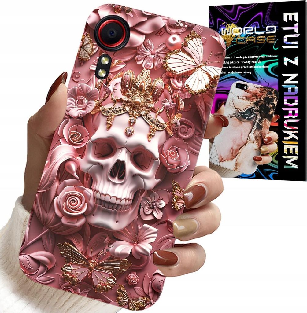Hülle Für Samsung Galaxy Xcover 5 - Feminine, Trendige Designs, Totenkopf Mit Rosen