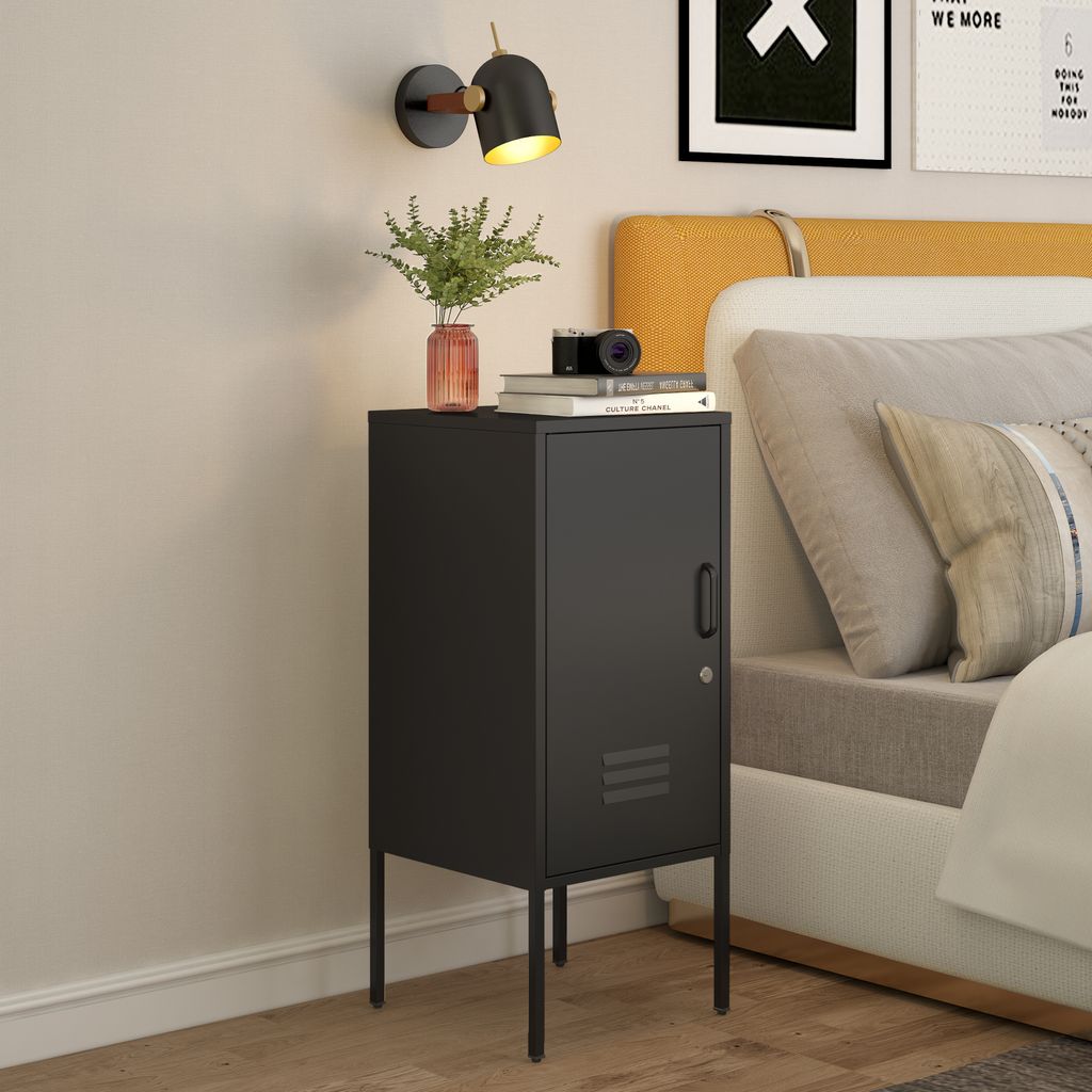 Comodino 'Hausjärvi' con anta con serratura 82 x 35 x 35 cm Immagine del prodotto 