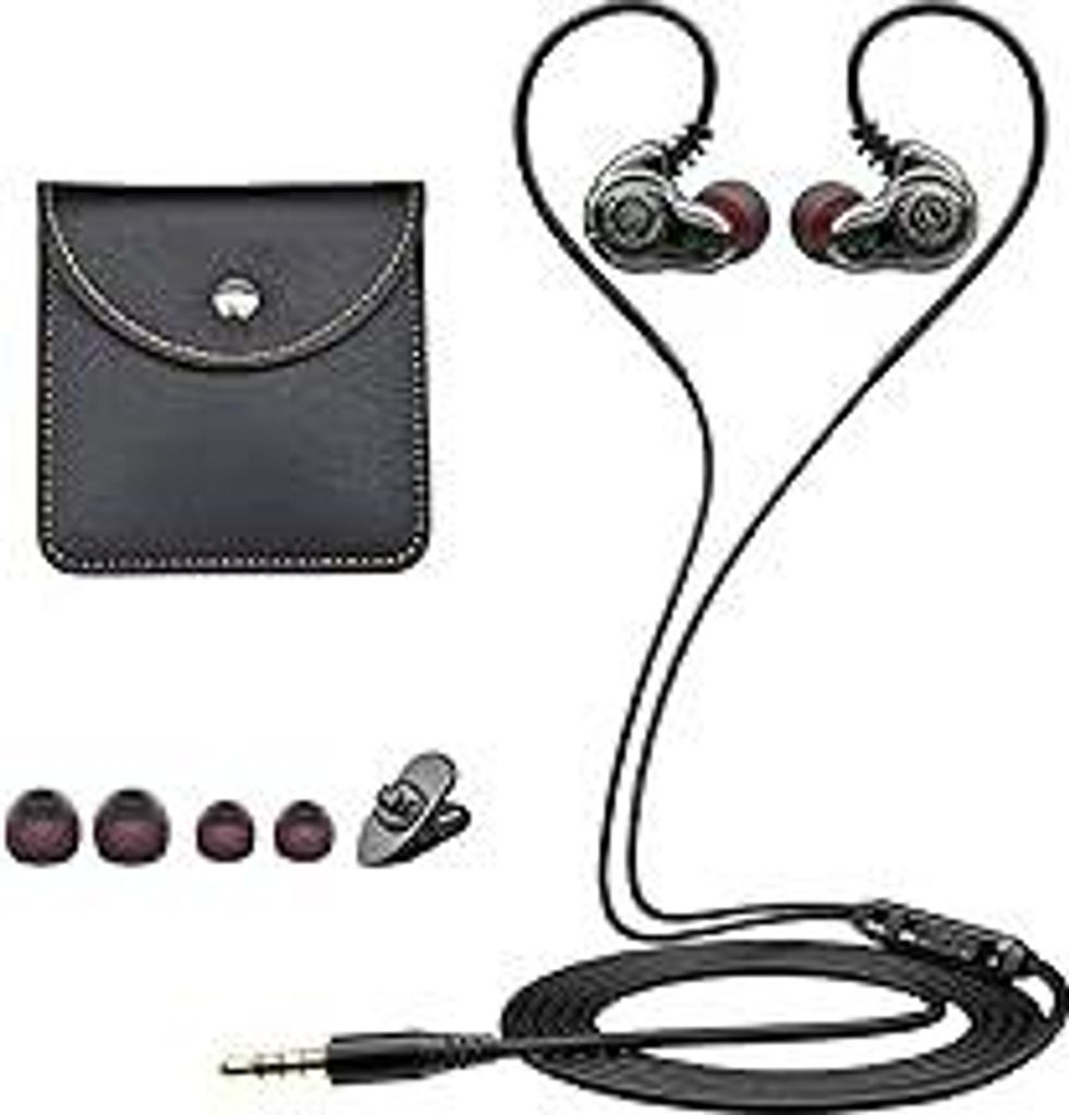 Dual-Treiber Kopfhörer mit Kabel, 3,5mm Klinke Kabelgebunden Ohrhörer mit Ohrbügel, Sportkopfhörer mit Bügel, 1,2m Kabel in Ear Wired Headphon...