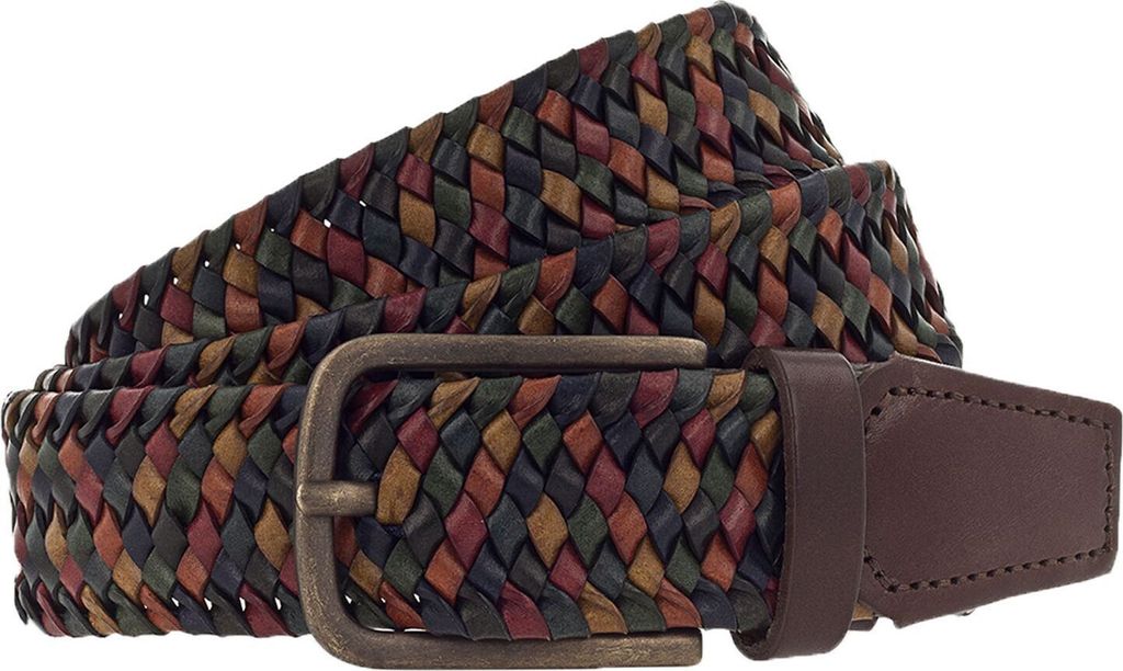 Vanzetti Leder Gürtel Braided Leather Belt W90 Multicolour mehrfarbig