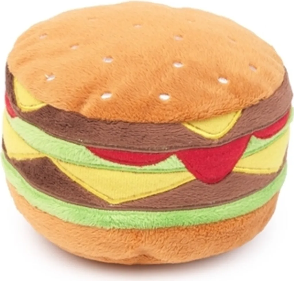Hamburger en peluche Fuzzyard pour occuper votre chien et jouer des heures