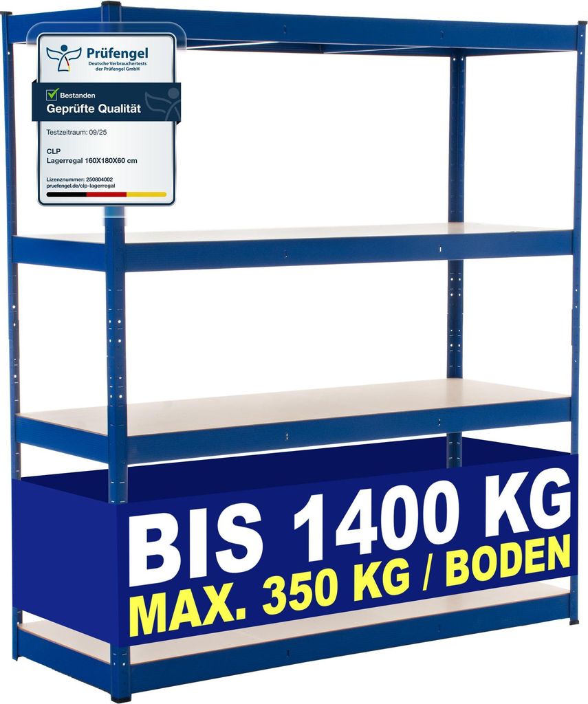 CLP Lagerregal 160x60x180 cm blau