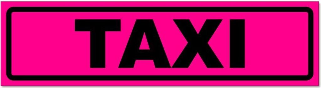 Kiwistar - Autoaufkleber - Pink - Schwarz - 60 x 16 cm - Ta x i invertiert - Hinweis Aufkleber Sticker für Auto, Kfz, Fahrrad, PKW, LKW