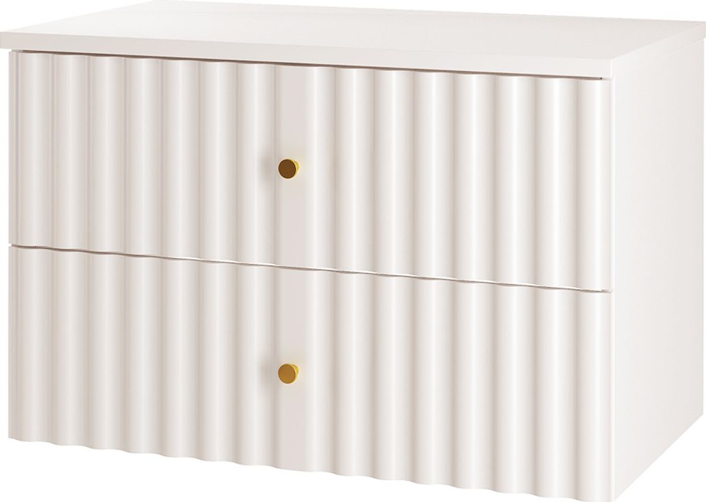 Waschtischunterschrank 80 cm breit inkl. Waschtischplatte in weiß matt AQUINO-140