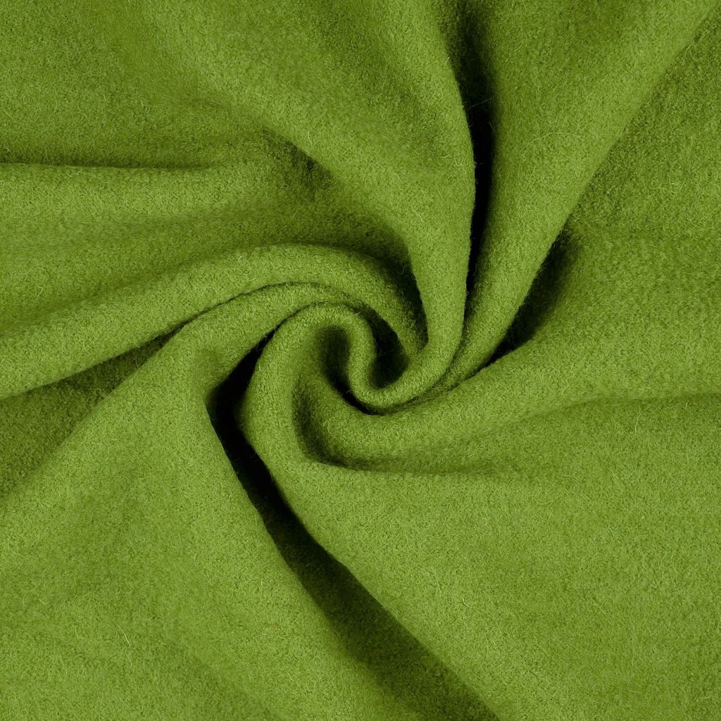 Walkloden LAURA Reingrün Uni, 385 g/m², ca. 0,5 m lang, ca. 1,46 m - 1,48 m breit, Stoffe Meterware, 100 % Wolle