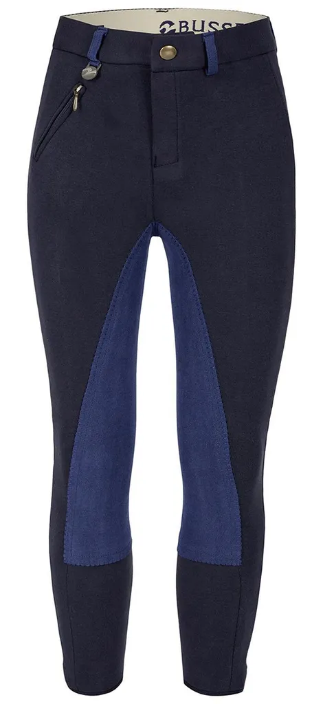 Pantalon d'équitation fille et garçon Busse LENI KIDS Bleu Gris en 110