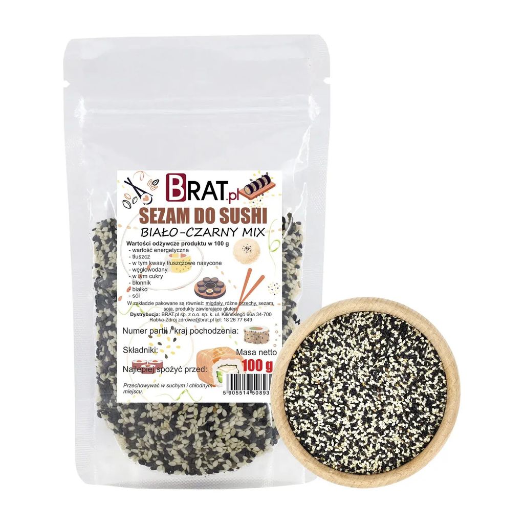 Sezam na sushi - biely a čierny mix 100g Obrázok produktu 