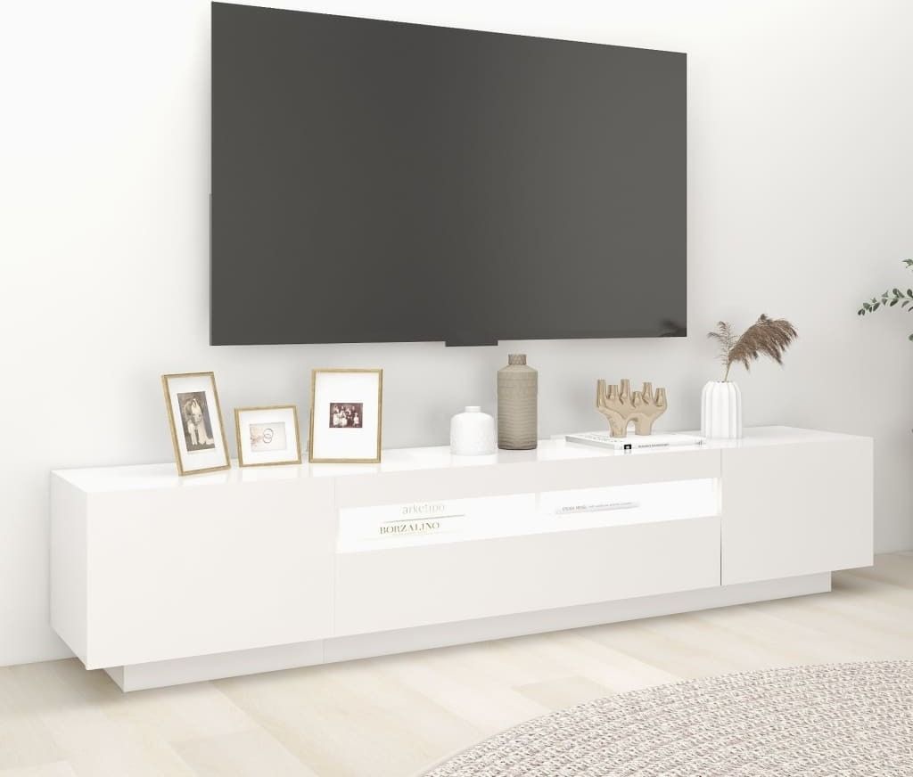 "Winter Sale" TV-Schränke - Weiß TV-Schrank mit LED-Leuchten Weiß 200x35x40cm DE4433296